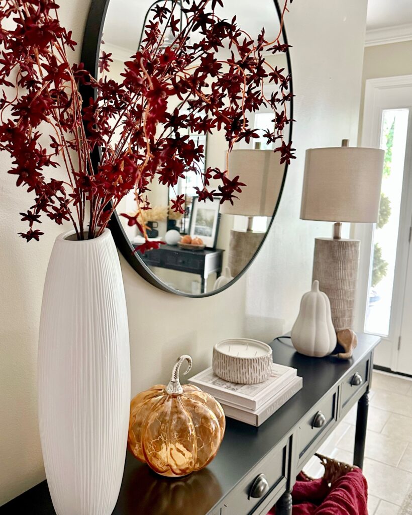 Warm and Moody: 5 Tips for Styling Your Fall Entryway with Rust, Deep Reds, and Neutrals!